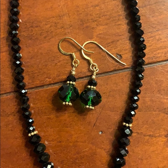 Handmade Crystal necklace with glass pendant - Picture 3 of 3